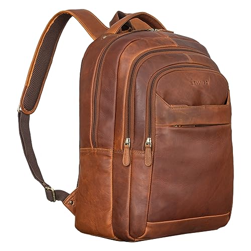 STILORD Keno Leder Rucksack mit Laptopfach 15,6 Zoll Business Rucksack Herren und Damen...