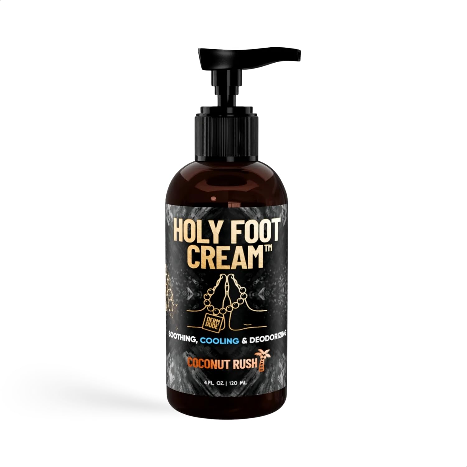 Derm Dude Holy Foot Cream Daily Moisturizing Foot Cream with DeoPlex for Freshness Arrowroot for Lightweight Hydration Coconut