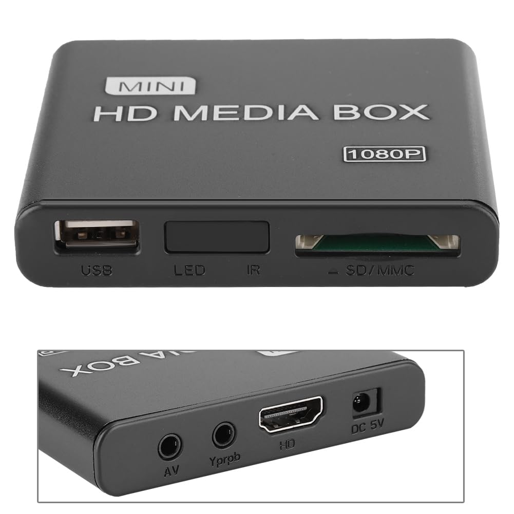 1080P Full HD Cyfrowy odtwarzacz multimedialny Samochód Przenośny SD/USB HDD-HDMI Obsługa sieci HDMI z pilotem (wtyczka UE)