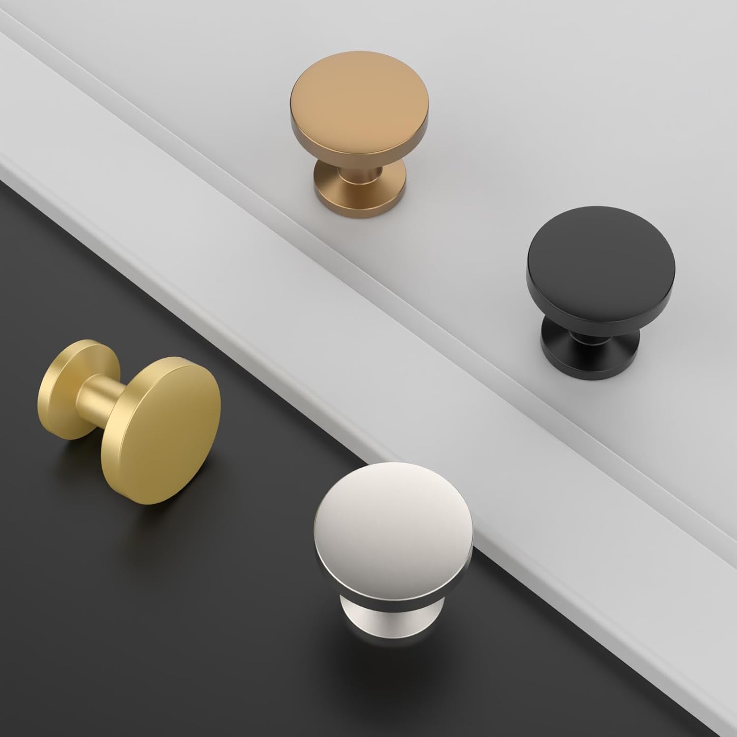 10 Pack Matte Black Cabinet Knobs Single Hole Cabinet Pulls Round Kitchen Cabinet Knobs Black Drawer Knobs and Pulls