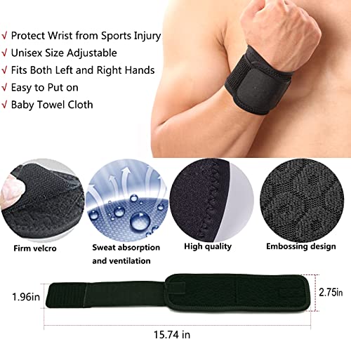 Wrist Brace 2-Pack for Carpal Tunnel Relief - Adjustable & Comfortable Wrist Wraps for Weightlifting and Workouts