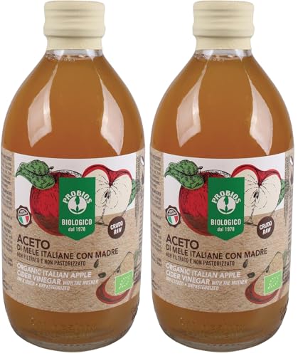 Probios Aceto Di Mele Italiane Con Madre Bio - Confezione Bottiglia Da 500 ml (Confezione da 2)
