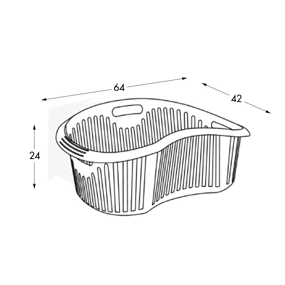 TATAY 1100501 Cesta de Lavadero para la Colada, Ergonómica, 8 Kg de Capacidad, 309 L, Color Blanco