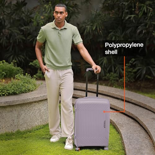 Image of Nasher Miles Coorg Hard-Sided Polypropylene Check-in Luggage 28 inch | 75cm | 8 Wheels Large Trolley Bag for Travel | Suitcase (Grey)