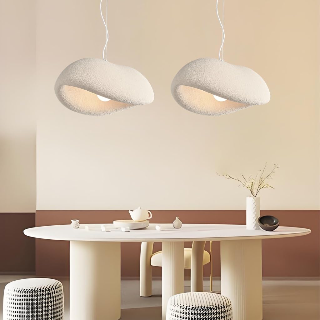 Japón Wabi Sabi Estilo Lámpara Colgante E27 Polietileno Material Lámparas Colgantes Moderna Creativa Ajustable Altura Colgante Luces Adecuadas Para Sala De Estar Comedor Cocina(Blaiken Brown,60c