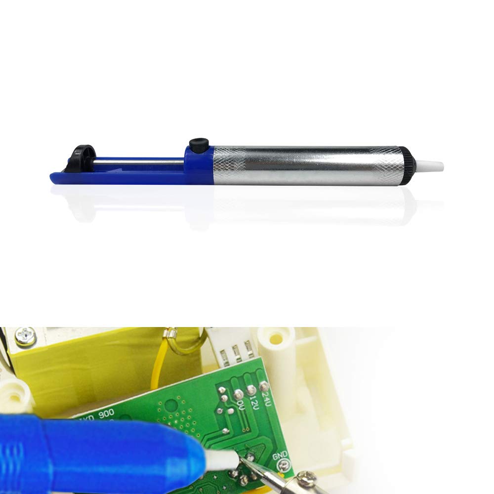 1 pz Alluminio Saldatura Ventosa Dissaldatura Pompa Strumenti Aspirazione Stagno Penna Rimozione Dispositivo Blu Vuoto Saldatore Dissaldatore Strumenti manualiProfessionale