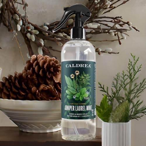 Caldrea Linen and Room Spray Air Freshener, Made with Essential Oils, Plant Derived Ingredients, Juniper Laurel Mint Scent, 16 oz - Thumbnail 3