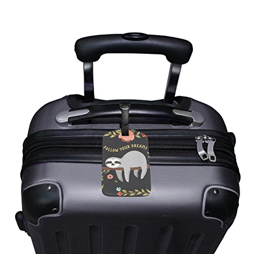 Etiquetas de bagagem de preguiça de couro PU Follow Your Dreams Bag etiqueta malas de viagem ID Iden