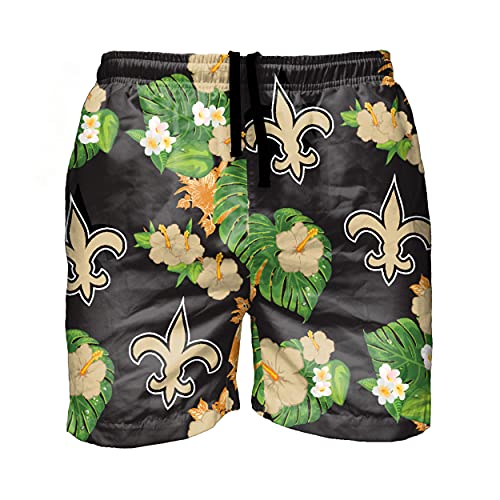 Image of FOCO NFL Mens NFL Team Logo Floral Hawaiian Swim Suit Trunks