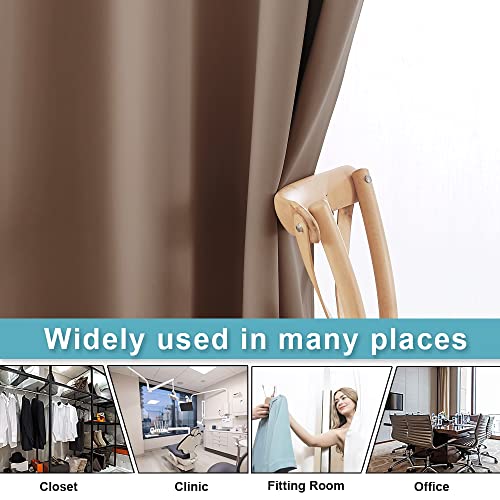 Image of RYB HOME Extra Wide Curtains for Divider Room Separation Soundproof Temporary Door Curtains for Bedroom Closet Office Home Theatre Garage Living Room Drop Cloth, W 120 x L 84 inches, Cappuccino