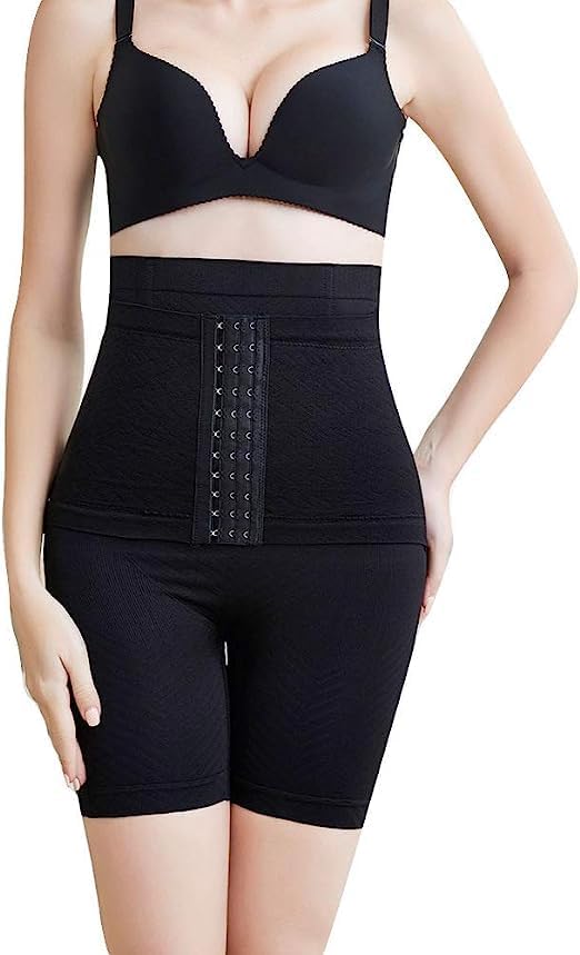 ELEG & STILANCE Women's High-Waisted Body Shaper – Tummy Control Slimming Shapewear with Eye Hook, Wired Tummy Tucker, Postpartum Belly Fat Reduction Abdominal Belt