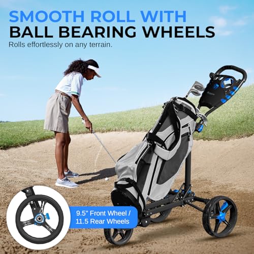 Carrito de golf plegable ligero con 3 ruedas miniatura 2