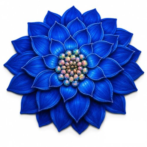 Image of 3D Lotus Floral Door Mat | Water Absorbent, Anti-Skid, Machine Washable Floor Mat | Soft Microfiber Carpet for Home, Living Room & Bedroom | Premium Decorative Mat (Blue, Lotus)