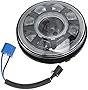 LED Headlight for Jeep Wrangler JK TJ CJ JL 97-17, 7inch LED Rounded Headlight Headlamp Assembly, Die-Cast Aluminum + ABS