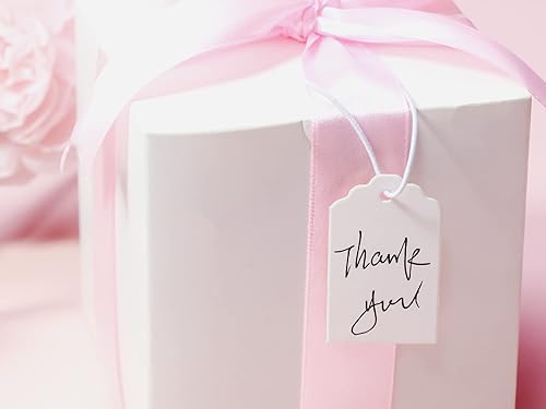 Miniatura 7 de Etiquetas de precio blancas con cuerda, etiquetas de regalo, 200 etiquetas colgantes de 3.5 x 1.8 pulgadas, etiquetas de papel en blanco para