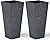 Autodaya 28" Large Tall Planters for Outdoor Plants, Set of 2 V-Shaped Planter Box with Black Terrazzo Look, Durable and Weather Resistant, Ideal or Garden, Patio, Porch or Home use.