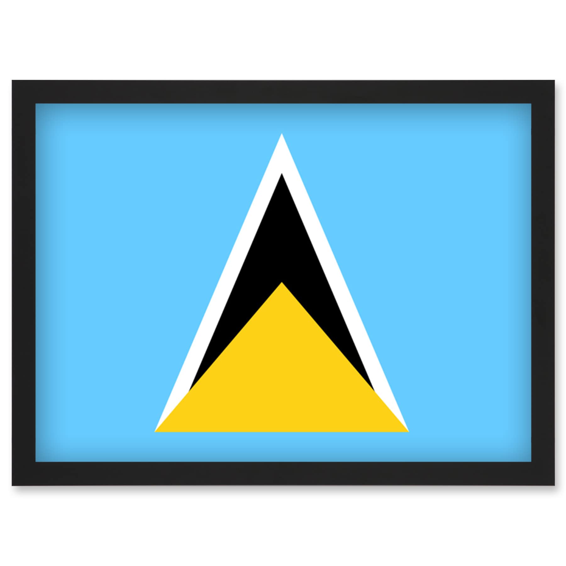 Artery8 Saint Lucia National Flag Patriotic Vexillology World Flags Country Region Poster Artwork Framed Wall Art Print A4