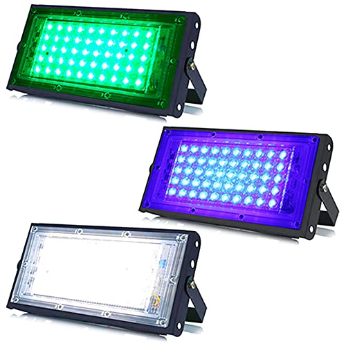 Image of MLD 20w Led Flood Lights IP66 Waterproof Indoor Outdoor Led Brick Focus Street Light Multi color Combo Set | Green, Blue, White| Pack of 3