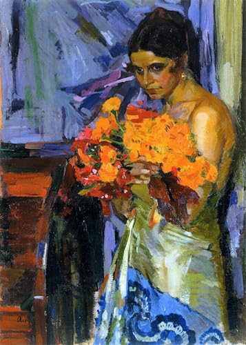 Tableau Impressions d'Art Mural Femme Capucines pour Rompre la Monotonie des Murs Vides 60x90cm