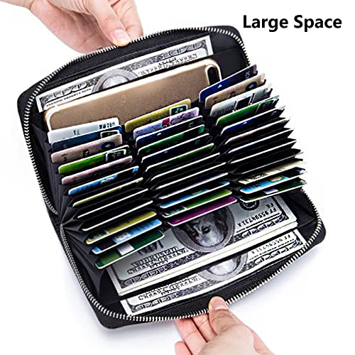 Leather Wallet Bag ID Card Holder Credit Card Case 36 Card Slots for Bill Money Coins Cash with RFID Anti Scanning4