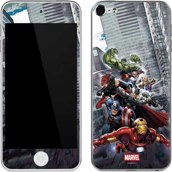 Skinit Decal MP3 Player Skin Compatible with iPod Touch (6th Gen 2015) - Officially Licensed Marvel Avengers Attack Design