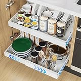 iHomara Pack de 2 organisateurs de placard extensibles avec adhésif, tiroirs de 53 cm de ...