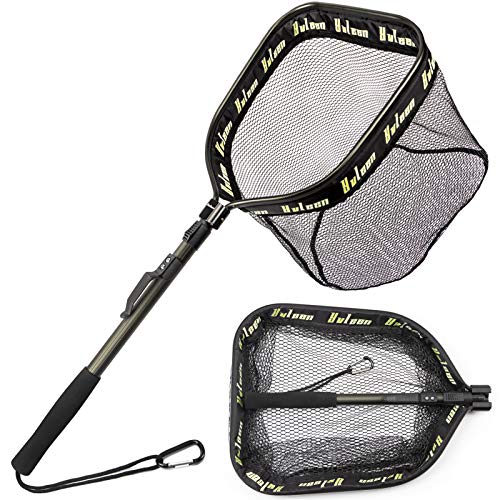 YVLEEN Floating Fishing Net - Folding Fishing Landing Net with Rubber Coating Mesh for Easy Fish Catch and Release, Fishing Net for Freshwater and Saltwater YVLEEN Floating Fishing Net - Folding Fishing Landing Net with Rubber Coating Mesh for Easy Fish Catch and Release, Fishing Net for Freshwater and Saltwater