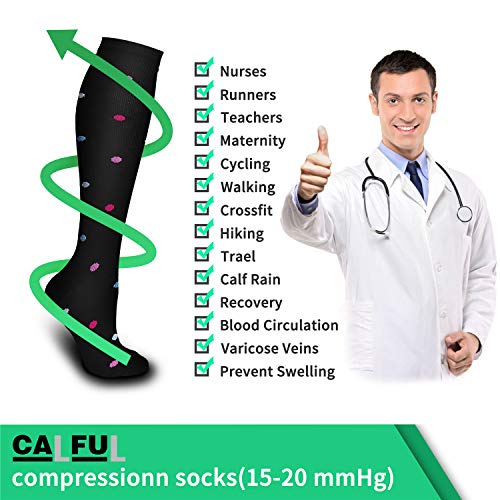 Image of Acture 6 Pairs Compression Socks for Men & Women,15-20mmHg is Best for Running, Athletic, Medical, Pregnancy, Travel