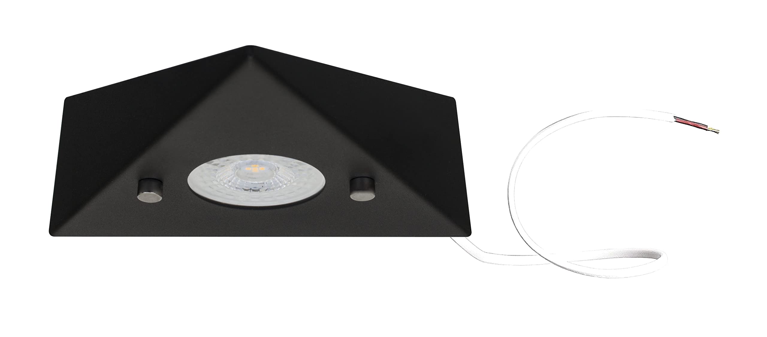 TRANGO 6740-45 Lot de 4 éclairage d'armoire de cuisine noir mat *COOK* encastrable - spot encastré avec module LED 4x 4,8 watts 3000K lumière triangulaire blanc chaud - 230V extensible