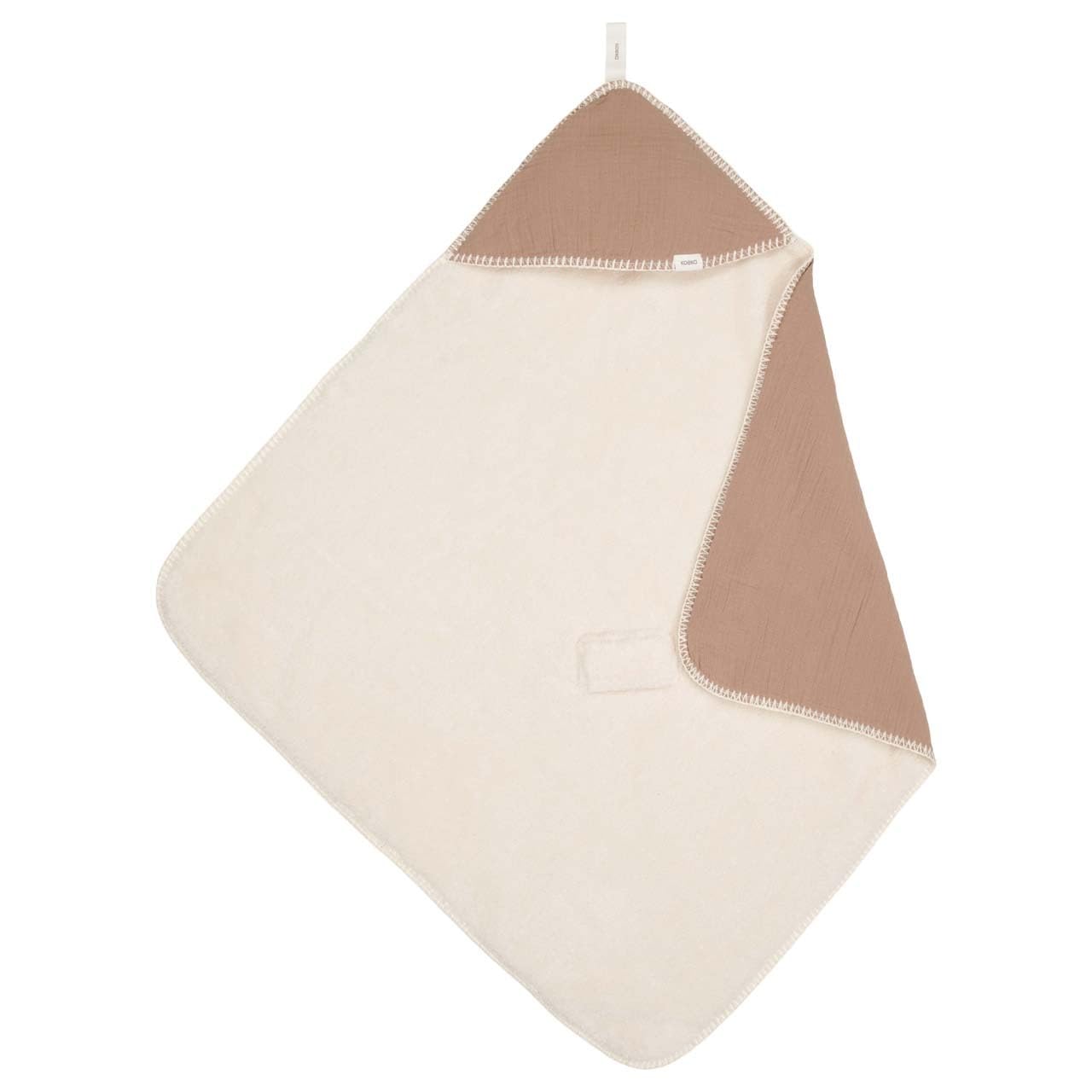 Koeka Baby Einschlagdecke - Ideal Für Unterwegs - Mit Plüsch - Faro - Musselin Baumwolle - Braun - 100x100 cm