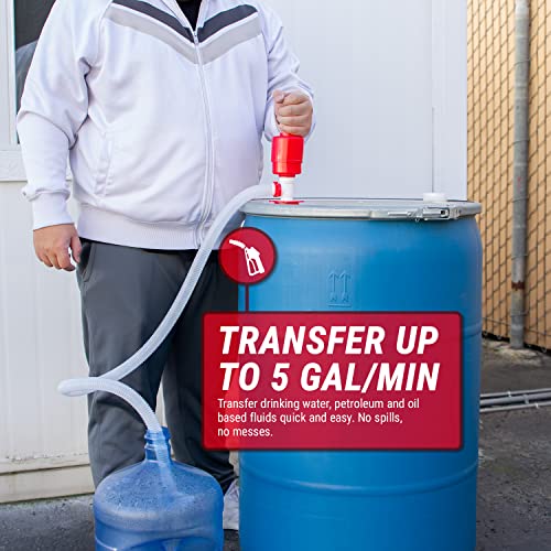 Tera Pump Manual Siphon Liquid Transfer Tube Drum Barrel Pump For 15 To 55 Gallon Drums #TOP3