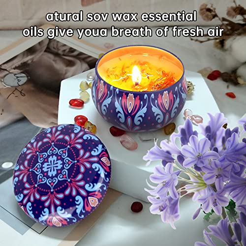 XTDMJ geurkaarsen cadeaus voor vrouwen, 4 stuks natuurlijke sojawas aromatherapie kaarsenset, geurkaars voor stressvermindering, ontspanning van het lichaam, Kerstmis, verjaardag, badkamer, yoga - Afbeelding 6