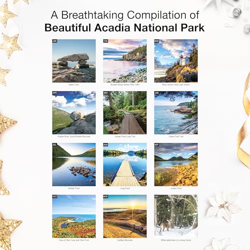 Image of RED EMBER Acadia National Park 2026 Wall Calendar 12 Month | 12 inch x 24 inch Open | Thick & Sturdy Paper | Giftable | Nature Calendar 2026