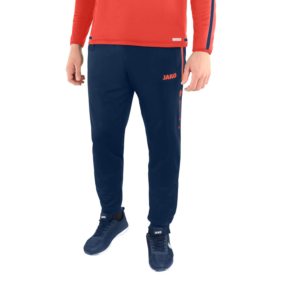 JAKO Unisex_Adult Competition 2.0 Polyester Trousers, Navy/Flame, M