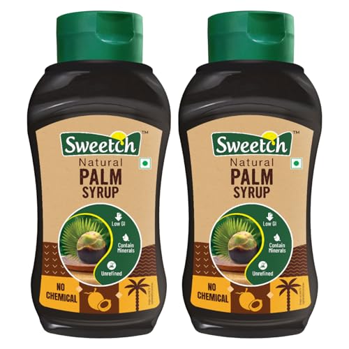 Image of Sweetch Palm Syrup 400 gm each | Refine Sugar Alternative | Use with Milk, Cookies, Coffee, Pancakes, Baking & Toppings | Low GI, Contains Minerals | Natural Sweetener, No added Sugar (Pack of 2)