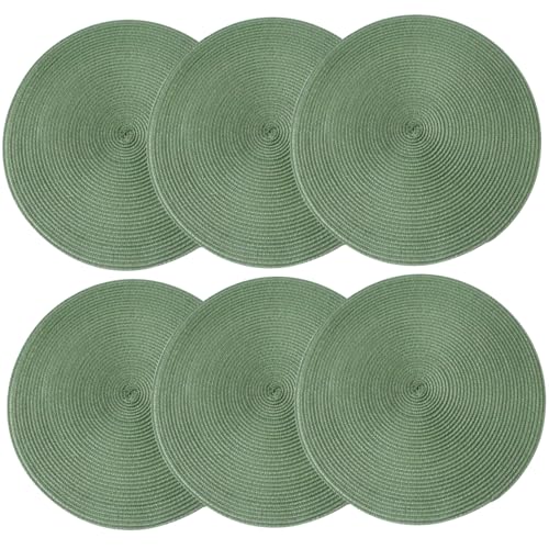 Sets de table de cuisine ronds verts pour décoration de table à manger