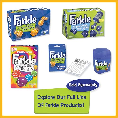 Image of Farkle Dice Games for Kids, Dice Set, Score Sheets Inc, Family Game Night | Family Game Night, Travel Games, Screen-Free, Travel Game, Holiday Game, Cup and Score Card Included,