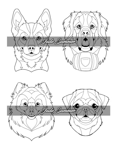 Amazing Dogs Coloring Book: Beautiful Dogs, Adorable Puppies, and Relaxing Designs for Adults and Teens - Image 44