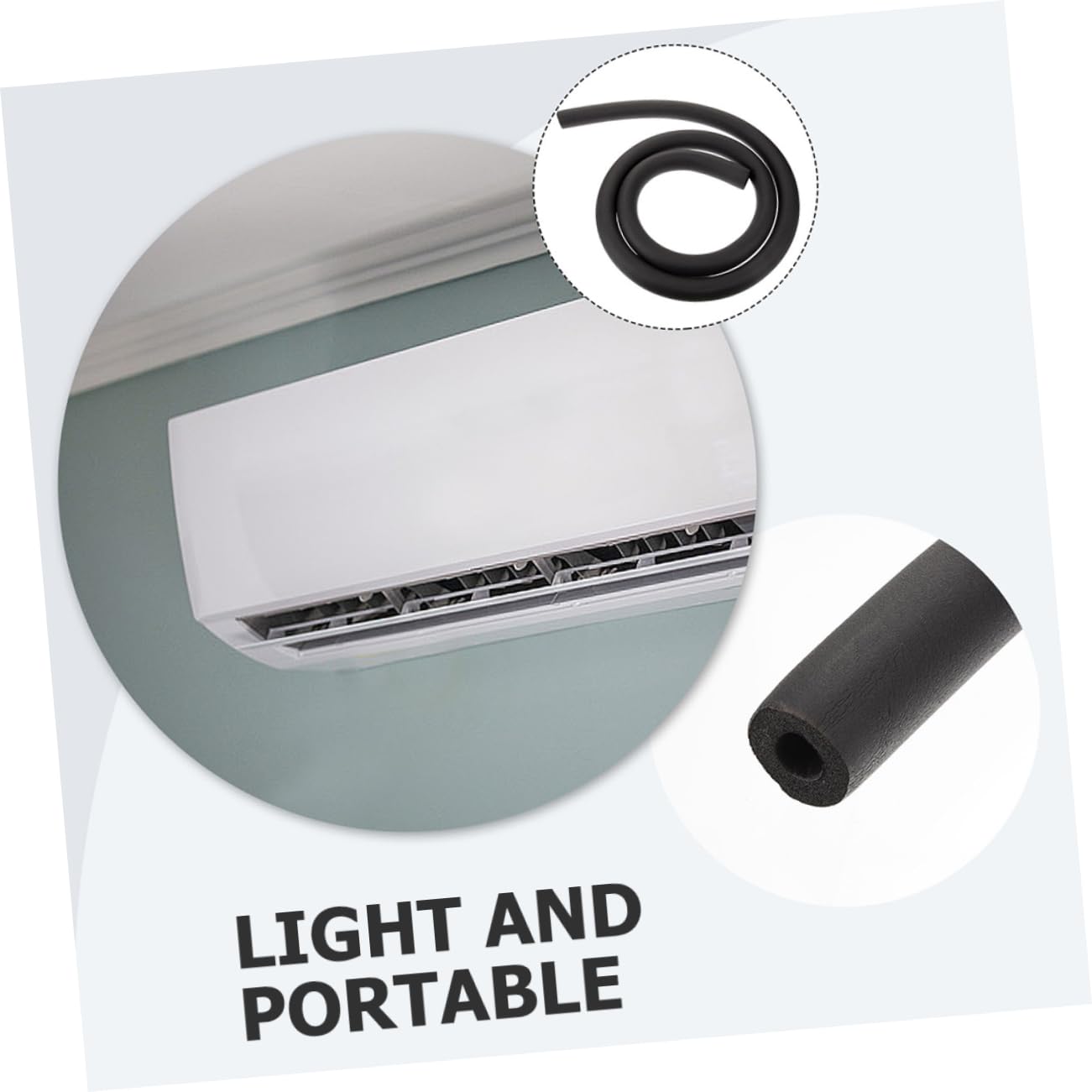 jojofuny 6piezas Tubo Aislante De Goma Aislamiento Térmico Para Tuberías Exteriores Material Anticongelante Interior Para Sistemas De Aire Acondicionado y Paneles Solares