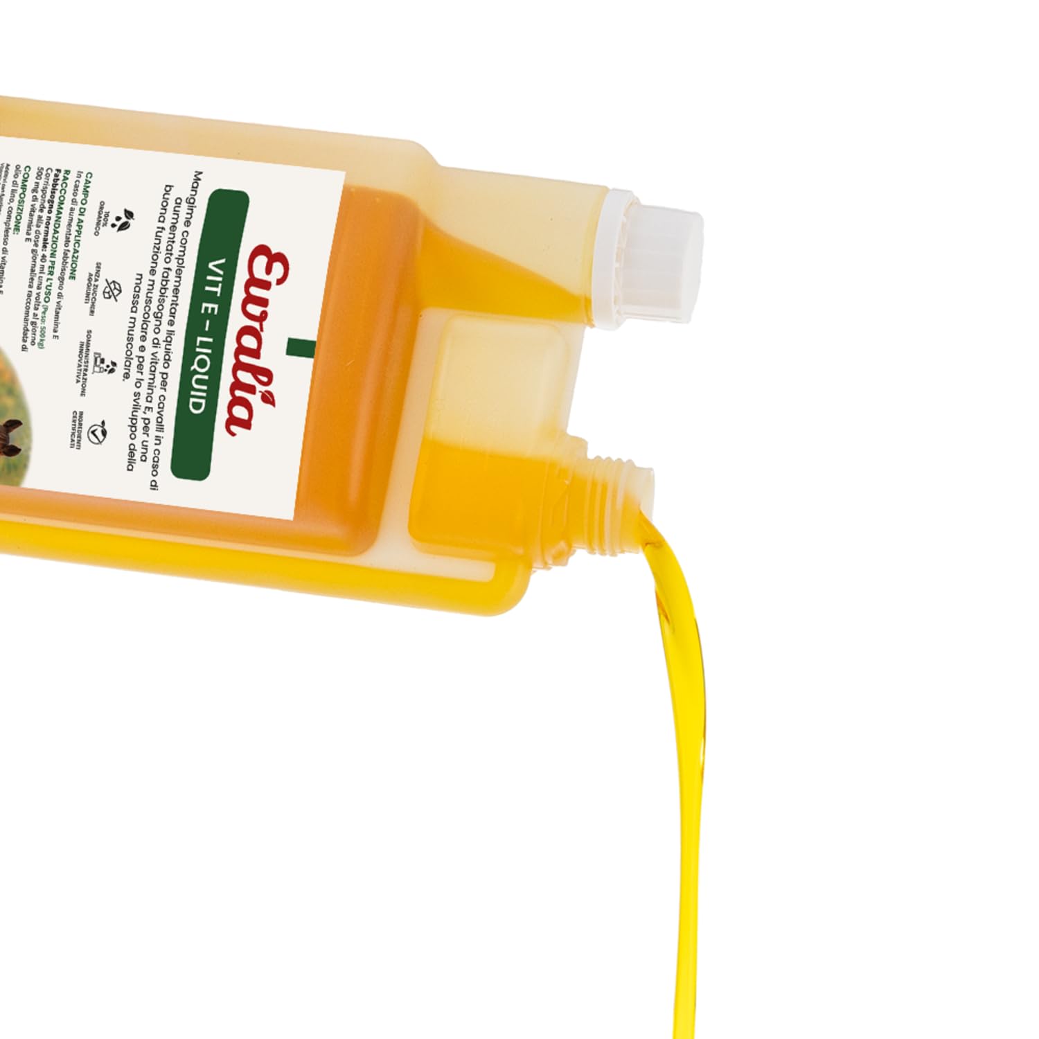 EWALIA Vitamina E – Potente supporto per muscoli e vitalità, vitamina E naturale per il vostro cavallo, sviluppato con veterinari, 100% pura natura, priva di additivi, 1 l