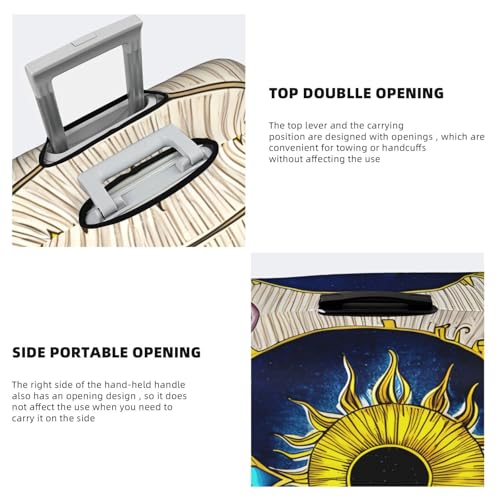 Cartoon heart sun Printed luggage cover, double stitching all around, high elastic material, suitable for travel and business trip4