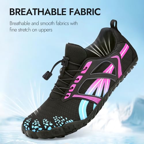 Image of ATHMILE Barefoot Water Shoes Women Men Wide Non Slip Aqua Beach River Pool