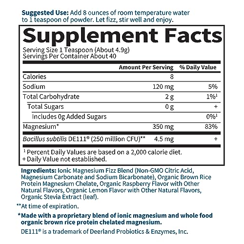 Garden of Life Dr. Formulated Magnesium Powder, Raspberry Lemon, 40 Doses | Whole Food, Stress & Sleep Support, Probiotics, Non-GMO, Gluten-Free, Vegan, Raspberry Lemon Flavor - image 5