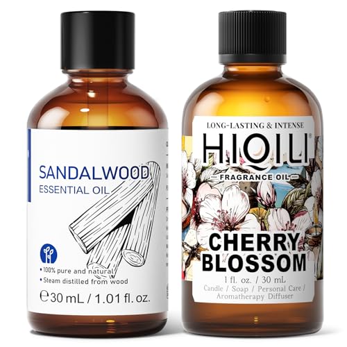 HIQILI Aceite Esencial Sándalo 30ML y Aceite Aroma Cerezo