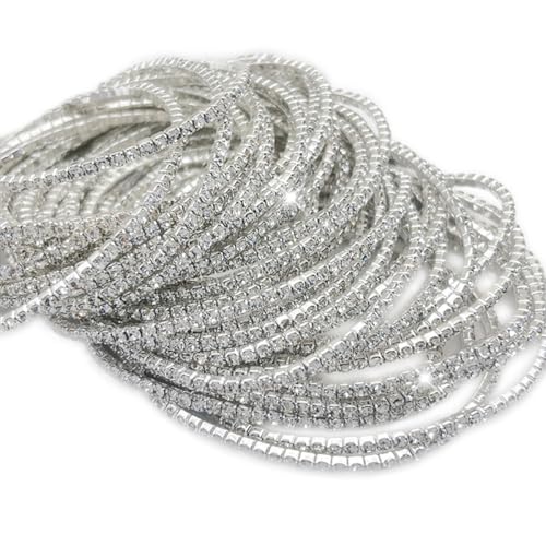 10 Pieces Women's Tennis Bracelet Set 2mm Extra-fine Delicate Rhinestones Adjustable Stackable Stretch Bracelet Wedding Party Jewelry Gifts
