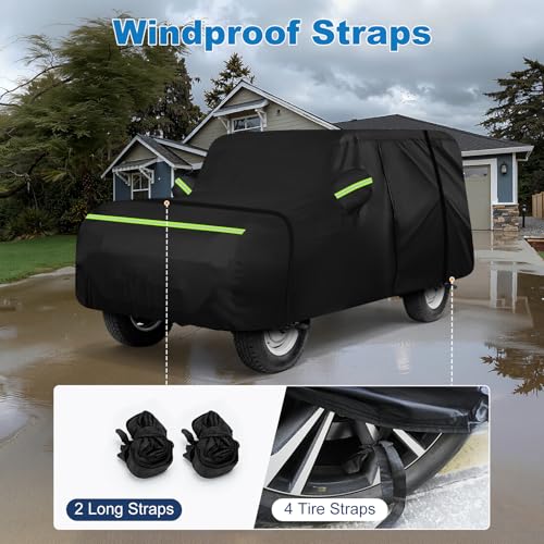 Image of QUNSUNUS Car Cover for Ford Bronco 1965-1977 Waterproof with Cotton, Zipper | Heavy 420D Oxford Outdoor All-Weather Bronco Car Covers, with Elastic Hem and Double-stitched, for Dust, Sun, Wind Protection