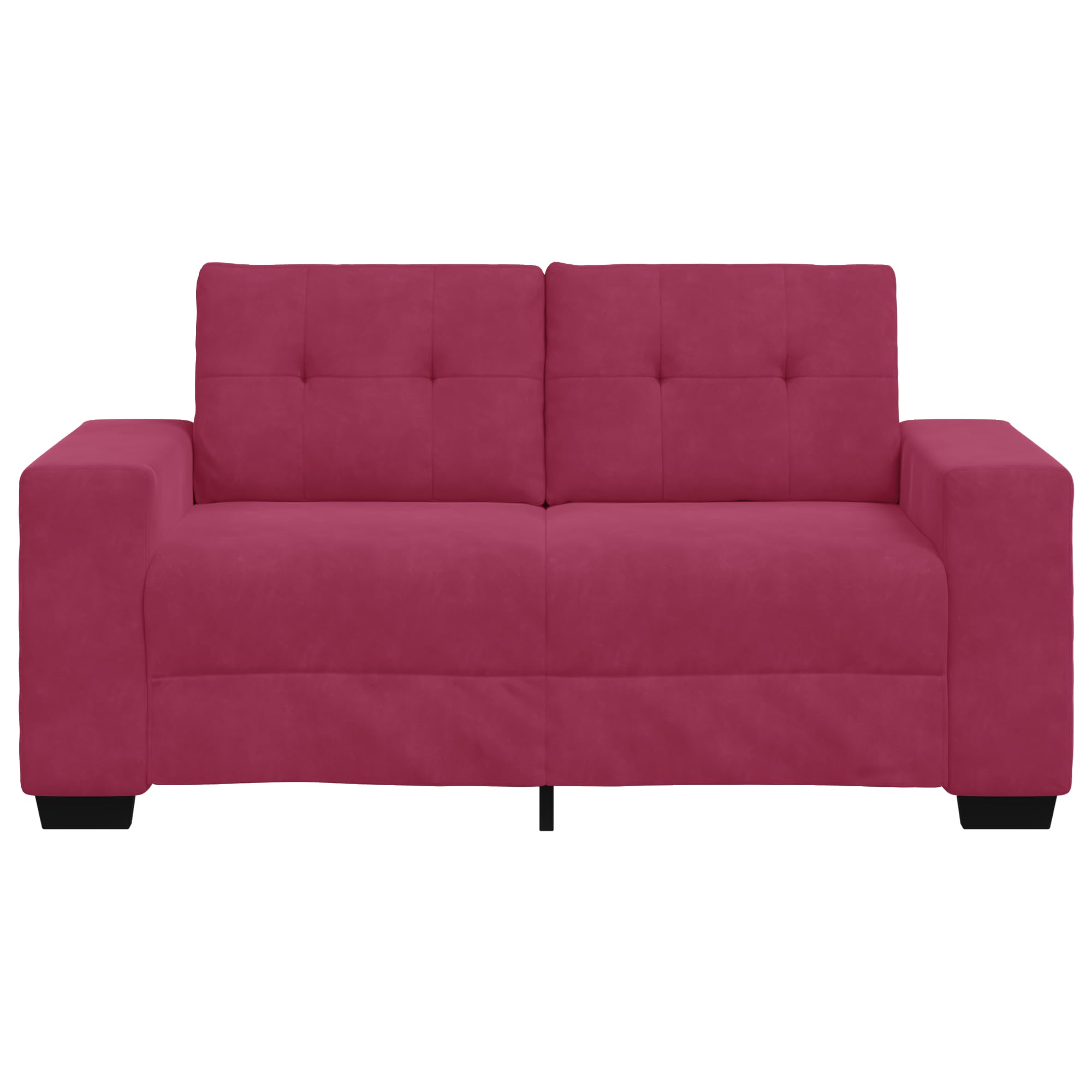 Sofá doble en color vino tinto, 120 cm, tela de terciopelo con cojín acolchado para sala de estar y oficina, sofá de relajación moderno con estructura de metal y terciopelo