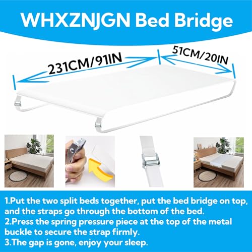 Puente de cama individual a king conector textil para dormitorios de invitados 6