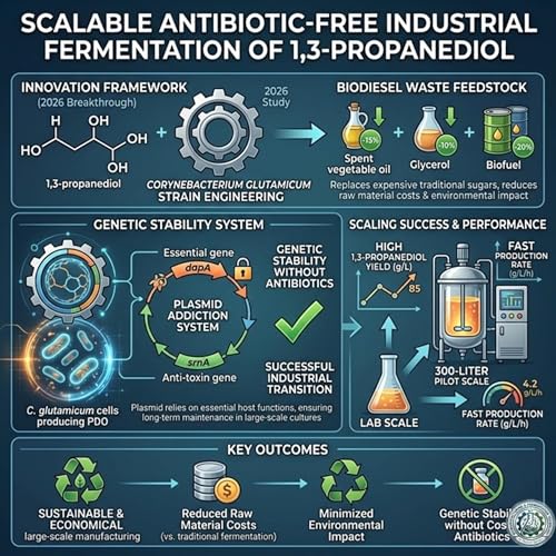 Scalable Antibiotic-Free Industrial Fermentation of 1,3-Propanediol