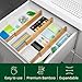 Bamboo Drawer Dividers Organizers, Adjustable Drawer Separator Splitters, 17–22 Inches Expandable Drawer Divider Organizer for Large Utensils, Kitchen, Bedroom, Dresser & Office Drawers 4-Pack
